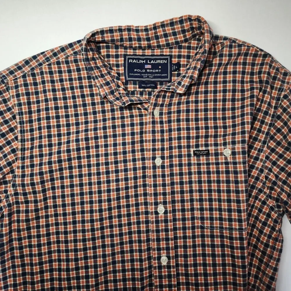 RALPH LAUREN‎ POLO SPORT SHORT SLEEVE BUTTON DOWN SIZE L